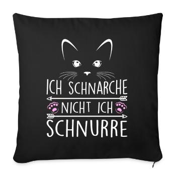 Ich Schnarche Nicht Ich Schnurre - Sofakissenbezug 45 x 45 cm - Schwarz - Vorne