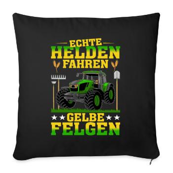 Echte Helden Fahren Gelbe Felgen - Sofakissenbezug 45 x 45 cm - Schwarz - Vorne