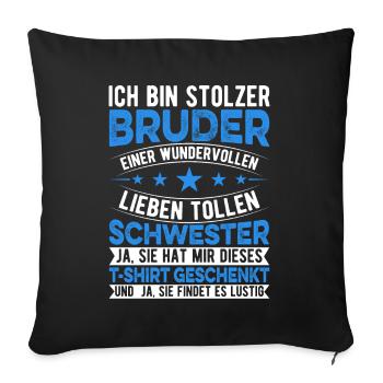 Bruder Und Schwester - Sofakissenbezug 45 x 45 cm - Schwarz - Vorne
