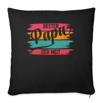 Bester Papa Der Welt - Sofakissenbezug 45 x 45 cm - Schwarz - Vorne