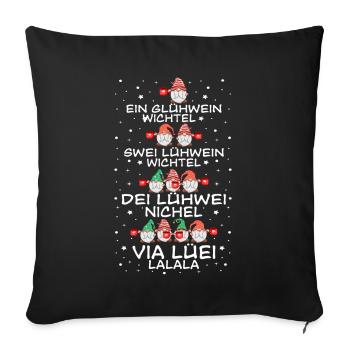 Glühwein shirt - Sofakissenbezug 45 x 45 cm - Schwarz - Vorne