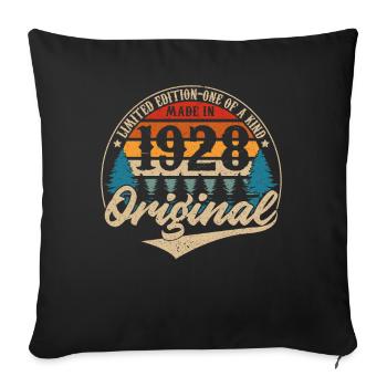 Idée Cadeau D Anniversaire Vintage Original 1928 - Housse de coussin décorative 45 x 45 cm - noir - Devant