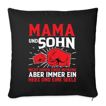 Mama Und Sohn - Sofakissenbezug 45 x 45 cm - Schwarz - Vorne