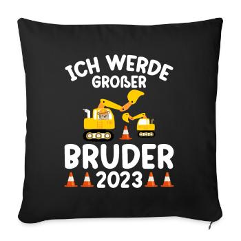 Ich Werde Großer Bruder 2023 - Sofakissenbezug 45 x 45 cm - Schwarz - Vorne