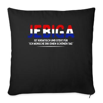 Croatian Jebiga Croatia Balkan Croatia Croatian - Sofa pillowcase 17,3'' x 17,3'' (45 x 45 cm) - black - Front