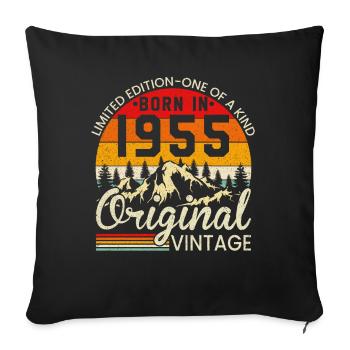 Unique En Son Genre Né En 1955 Millésime Original - Housse de coussin décorative 45 x 45 cm - noir - Devant