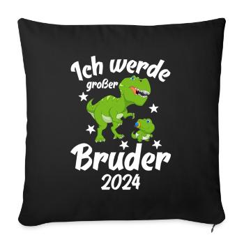 Ich Werde Großer Bruder 2024 - Sofakissenbezug 45 x 45 cm - Schwarz - Vorne