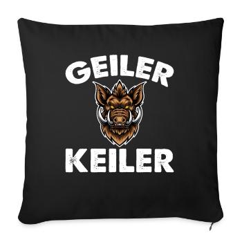 Geiler Wild Boar Hunter Hunting Forest - Sofakissenbezug 45 x 45 cm - Schwarz - Vorne