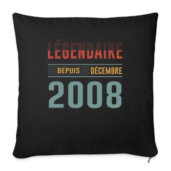 Légendaire Depuis Décembre 2008 Anniversaire - Housse de coussin décorative 45 x 45 cm - noir - Devant
