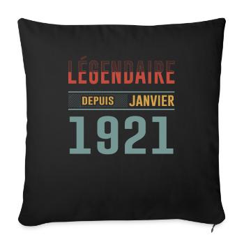 Légendaire Depuis Janvier 1921 Anniversaire - Housse de coussin décorative 45 x 45 cm - noir - Devant