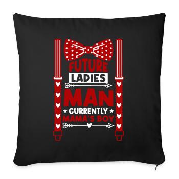 Hearts Fliege & Hosenträger Valentinstag Jungen - Sofakissenbezug 45 x 45 cm - Schwarz - Vorne