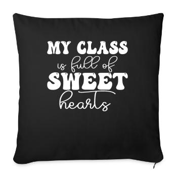 My class is full of sweet hearts - Sofa pillowcase 17,3'' x 17,3'' (45 x 45 cm) - black - Front