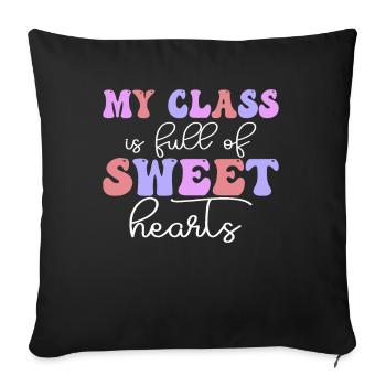My class is full of sweet hearts - Sofa pillowcase 17,3'' x 17,3'' (45 x 45 cm) - black - Front