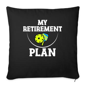 Mon plan de retraite Drôle de cadeau de slogan de pickleball - Housse de coussin décorative 45 x 45 cm - noir - Devant