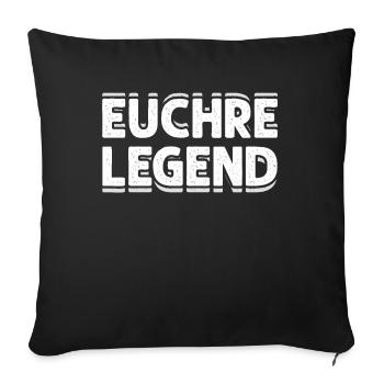 Cadeaux Euchre pour les joueurs d’Euchre Legend Game Night - Housse de coussin décorative 45 x 45 cm - noir - Devant