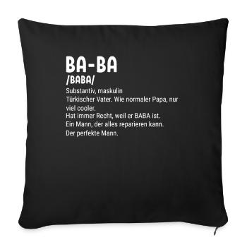 Baba Turkish Father Baba - Sofakissenbezug 45 x 45 cm - Schwarz - Vorne