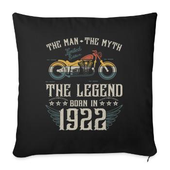 L'homme Le Mythe La Légende Né En 1922 Cadeau - Housse de coussin décorative 45 x 45 cm - noir - Devant