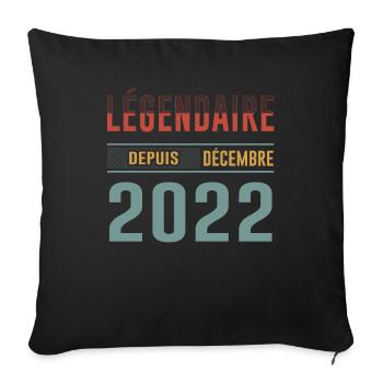 Légendaire Depuis Décembre 2022 Anniversaire - Housse de coussin décorative 45 x 45 cm - noir - Devant