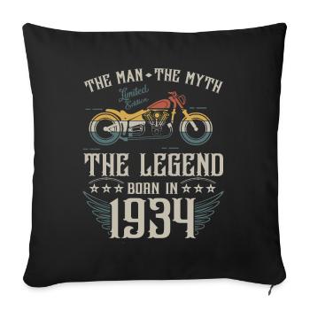 The man the myth The legend Born in 1934 gift - Sofa pillowcase 17,3'' x 17,3'' (45 x 45 cm) - black - Front