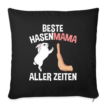 Beste Hasen Mama Aller Zeiten - Sofakissenbezug 45 x 45 cm - Schwarz - Vorne