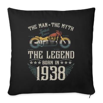 The man the myth The legend born in 1938 gift - Sofa pillowcase 17,3'' x 17,3'' (45 x 45 cm) - black - Front