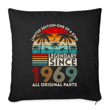 Légendaire Depuis 1969 Toutes Les Pièces D'origine - Housse de coussin décorative 45 x 45 cm - noir - Devant