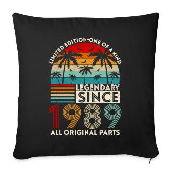 Legendary since 1989 all original parts - Sofa pillowcase 17,3'' x 17,3'' (45 x 45 cm) - black - Front