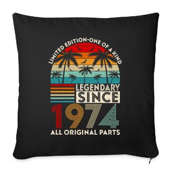 Legendary since 1974 all original parts - Sofa pillowcase 17,3'' x 17,3'' (45 x 45 cm) - black - Front