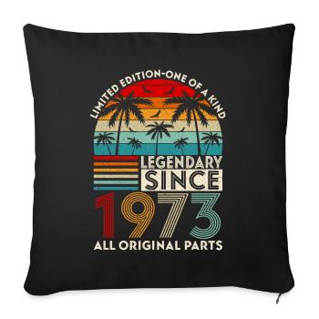 Légendaire Depuis 1973 Toutes Les Pièces D'origine - Housse de coussin décorative 45 x 45 cm - noir - Devant