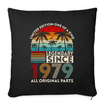 Légendaire Depuis 1979 Toutes Les Pièces D'origine - Housse de coussin décorative 45 x 45 cm - noir - Devant