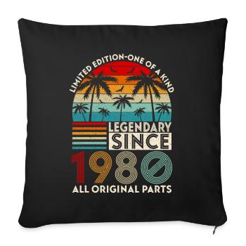 Legendary since 1980 all original parts - Sofa pillowcase 17,3'' x 17,3'' (45 x 45 cm) - black - Front