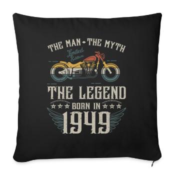 The man the myth the legend born in 1949 gift - Sofa pillowcase 17,3'' x 17,3'' (45 x 45 cm) - black - Front