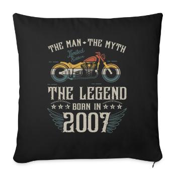 The man the myth The legend born in 2007 gift - Sofa pillowcase 17,3'' x 17,3'' (45 x 45 cm) - black - Front