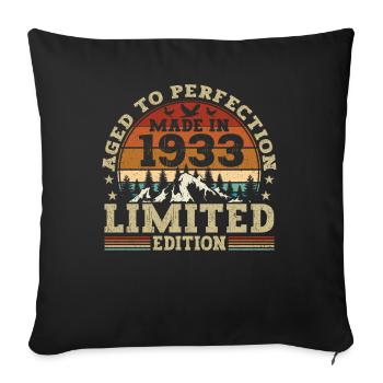 Made In 1933 Vintage Birthday Gift - Sofa pillowcase 17,3'' x 17,3'' (45 x 45 cm) - black - Front