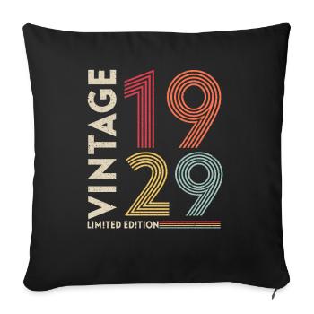 MANUFACTURED IN 1929 - Sofa pillowcase 17,3'' x 17,3'' (45 x 45 cm) - black - Front