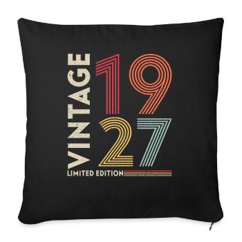 édition limitée millésime 1927 - Housse de coussin décorative 45 x 45 cm - noir - Devant