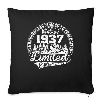 Vintage 1937 All Original Pieces Retro Gift - Sofa pillowcase 17,3'' x 17,3'' (45 x 45 cm) - black - Front