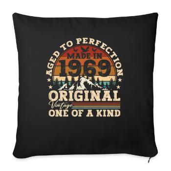 Born 1969 Vintage Birthday Retro Gift - Sofa pillowcase 17,3'' x 17,3'' (45 x 45 cm) - black - Front