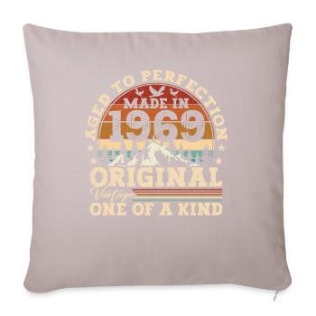 Né en 1969 Vintage Anniversaire Retro Cadeau - Housse de coussin décorative 45 x 45 cm - taupe clair - Devant