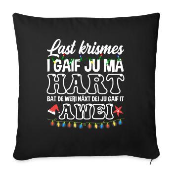 Noël dernier Krismes Joyeux Noël Noël - Housse de coussin décorative 45 x 45 cm - noir - Devant