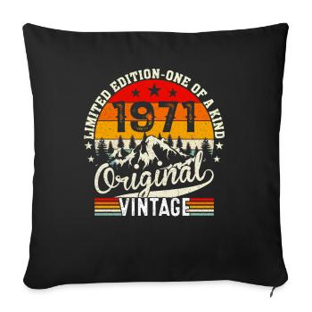 1971 Originaler Jahrgang - Sofakissenbezug 45 x 45 cm - Schwarz - Vorne