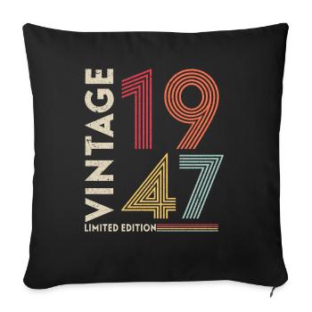 Vintage 1947 Limited edition - Sofa pillowcase 17,3'' x 17,3'' (45 x 45 cm) - black - Front