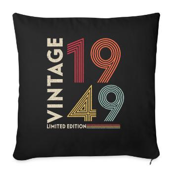 Millésime 1949 Edition limitée - Housse de coussin décorative 45 x 45 cm - noir - Devant