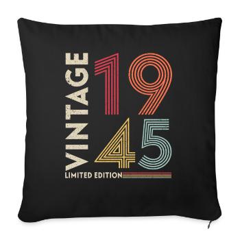 Vintage 1945 Limited edition - Sofa pillowcase 17,3'' x 17,3'' (45 x 45 cm) - black - Front