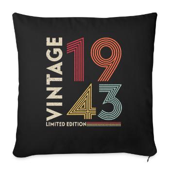 Millésime 1943 Edition limitée - Housse de coussin décorative 45 x 45 cm - noir - Devant