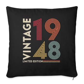 Millésime 1948 Edition limitée - Housse de coussin décorative 45 x 45 cm - noir - Devant