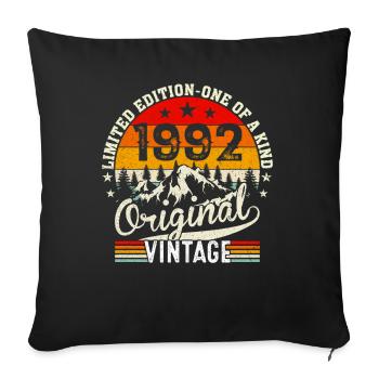 Millésime original 1992 - Housse de coussin décorative 45 x 45 cm - noir - Devant
