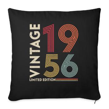 Millésime 1956 Edition limitée - Housse de coussin décorative 45 x 45 cm - noir - Devant