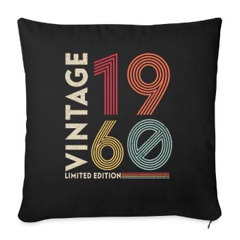 Millésime 1960 Edition limitée - Housse de coussin décorative 45 x 45 cm - noir - Devant