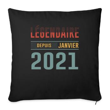 Légendaire Depuis Janvier 2021 Anniversaire - Housse de coussin décorative 45 x 45 cm - noir - Devant